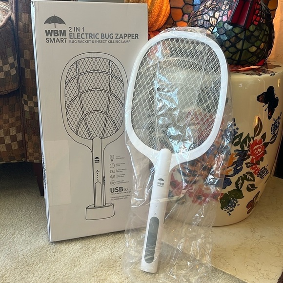 Brand New 2-in-1 Electric Bug Zapper Racket Insect Killing Lamp USB Rechargeable - Picture 10 of 10